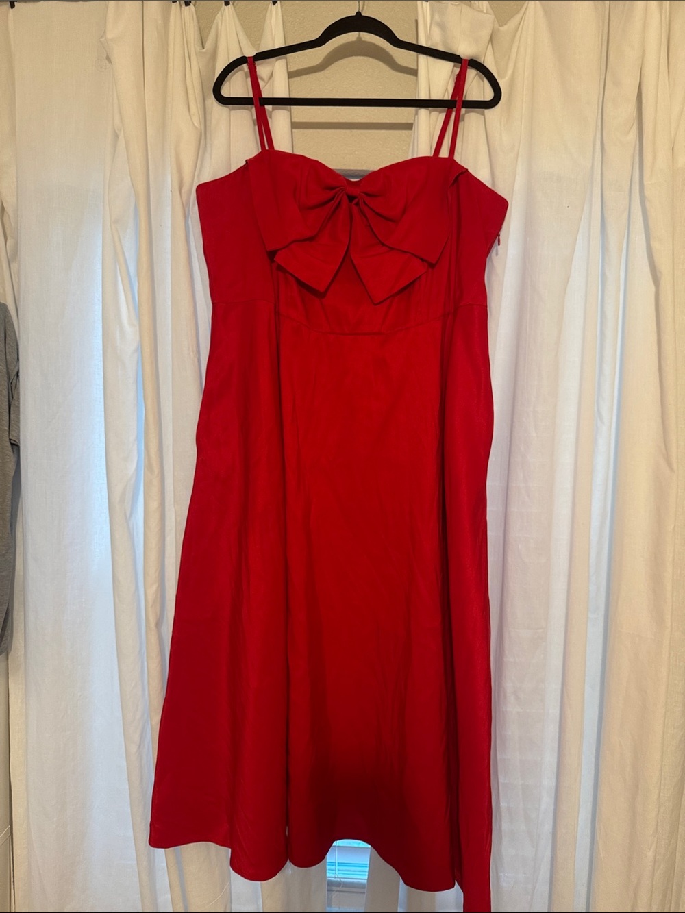 a new day Red Bow-Front Midi Dress